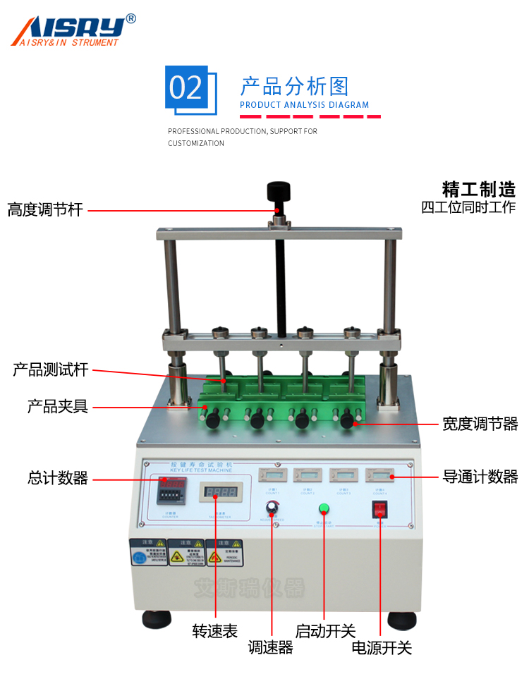 按（àn）鍵壽命試驗機